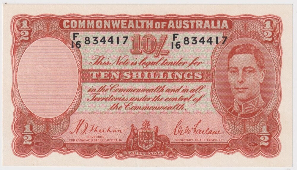 1939 Ten Shilling Sheehan/McFarlane R12 good EF product image