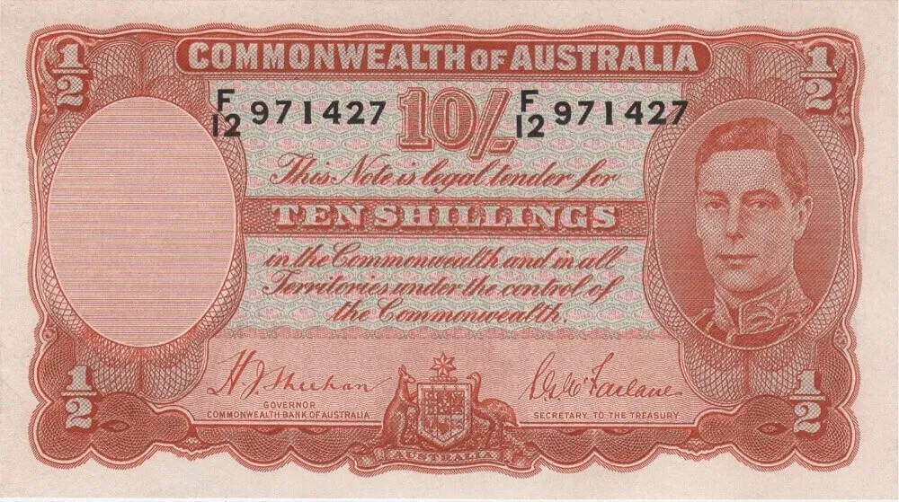 1939 Ten Shilling Sheehan/McFarlane R12 Uncirculated product image