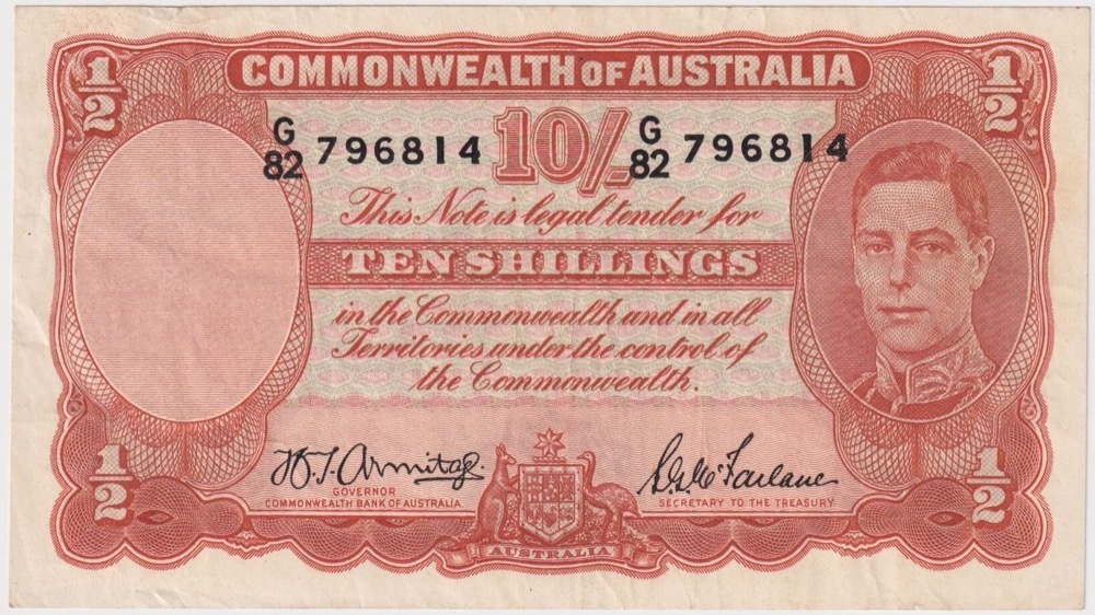 1942 Ten Shilling Armitage/McFarlane R13 about EF product image