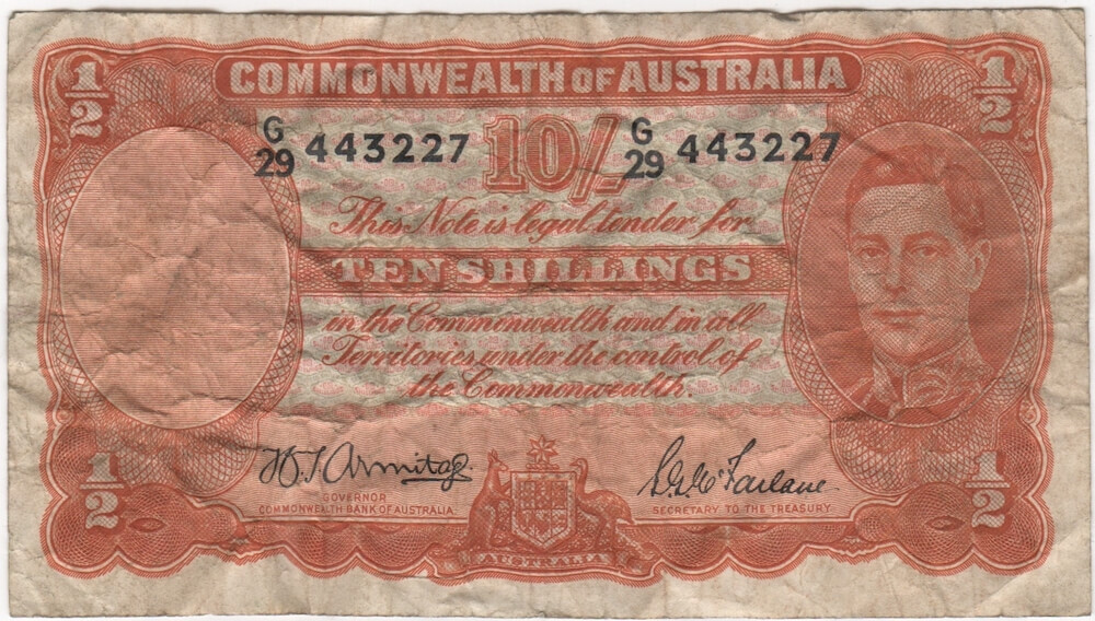 1942 Ten Shilling Armitage/McFarlane R13 Fine product image