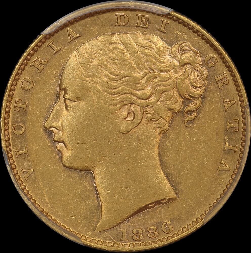 1886 Melbourne Shield Sovereign Shield Reverse good EF (PCGS AU55) product image