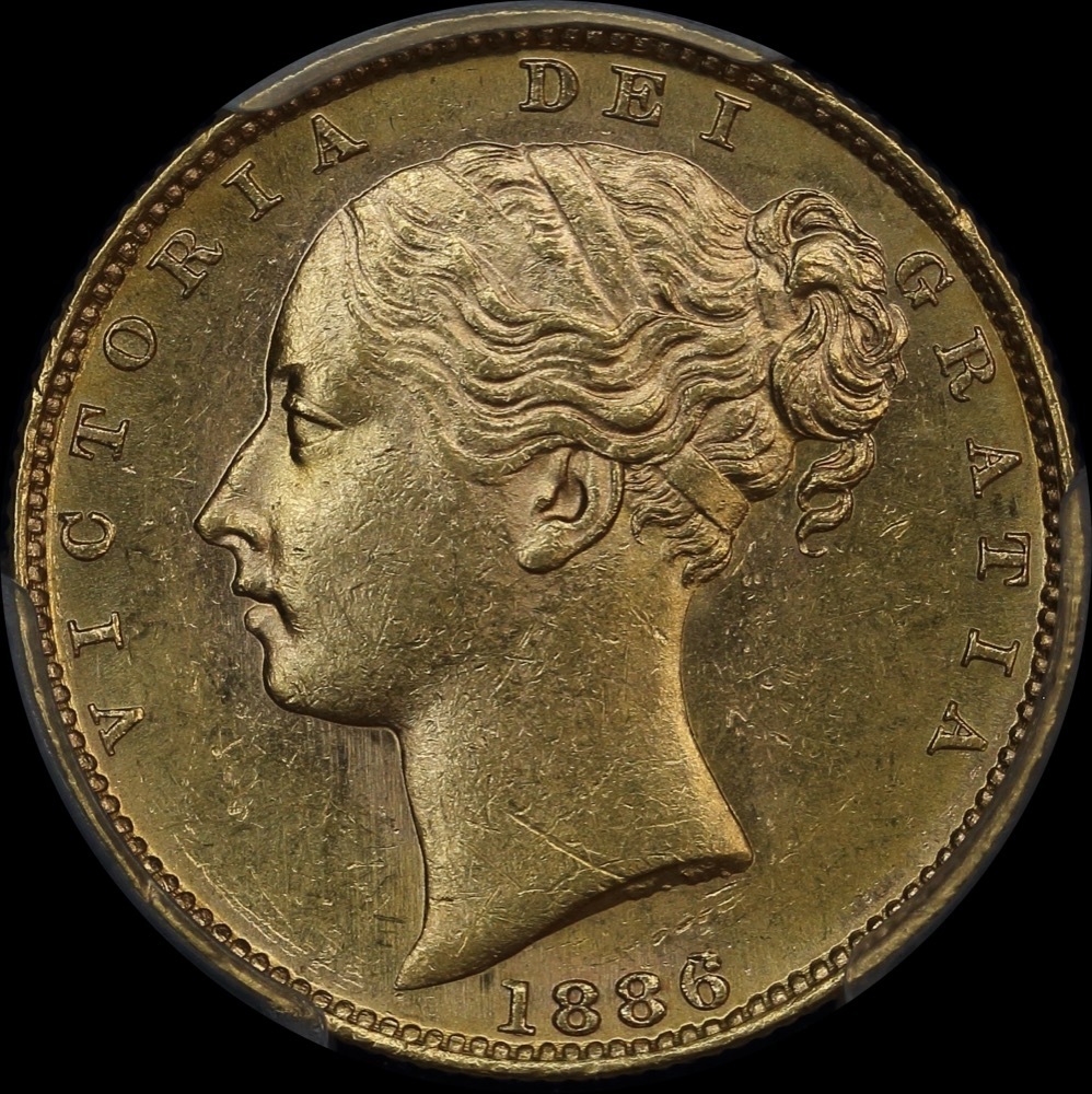 1886 Melbourne Shield Sovereign Unc (PCGS MS62) product image