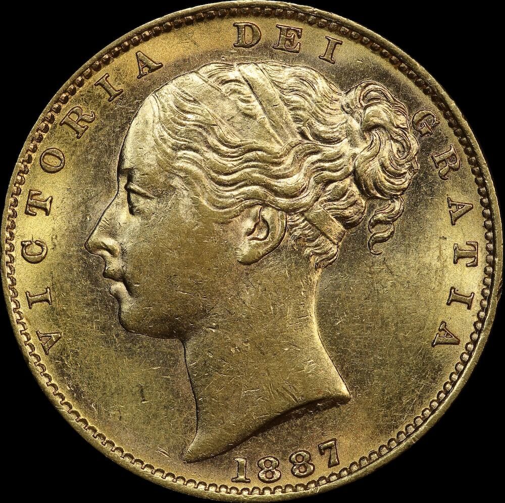 1887 Melbourne Shield Sovereign about Unc product image