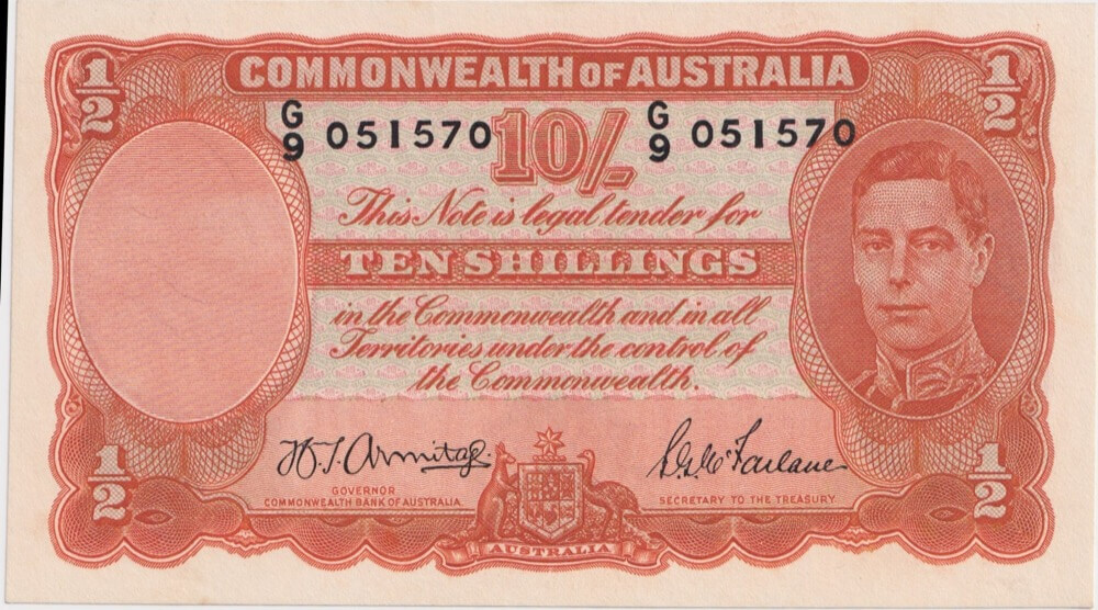 1942 Ten Shilling Armitage/McFarlane R13 Uncirculated product image