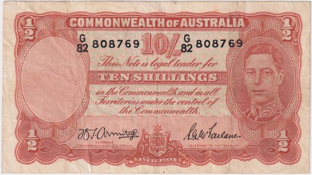 1942 Ten Shilling Armitage/McFarlane R13 Very Fine product image