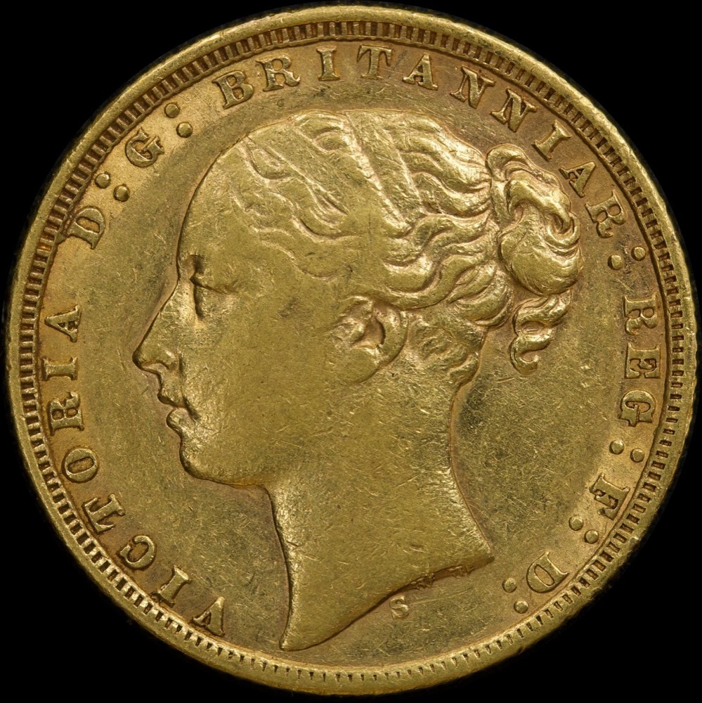 1871 Sydney Young Head Sovereign Small BP about VF product image