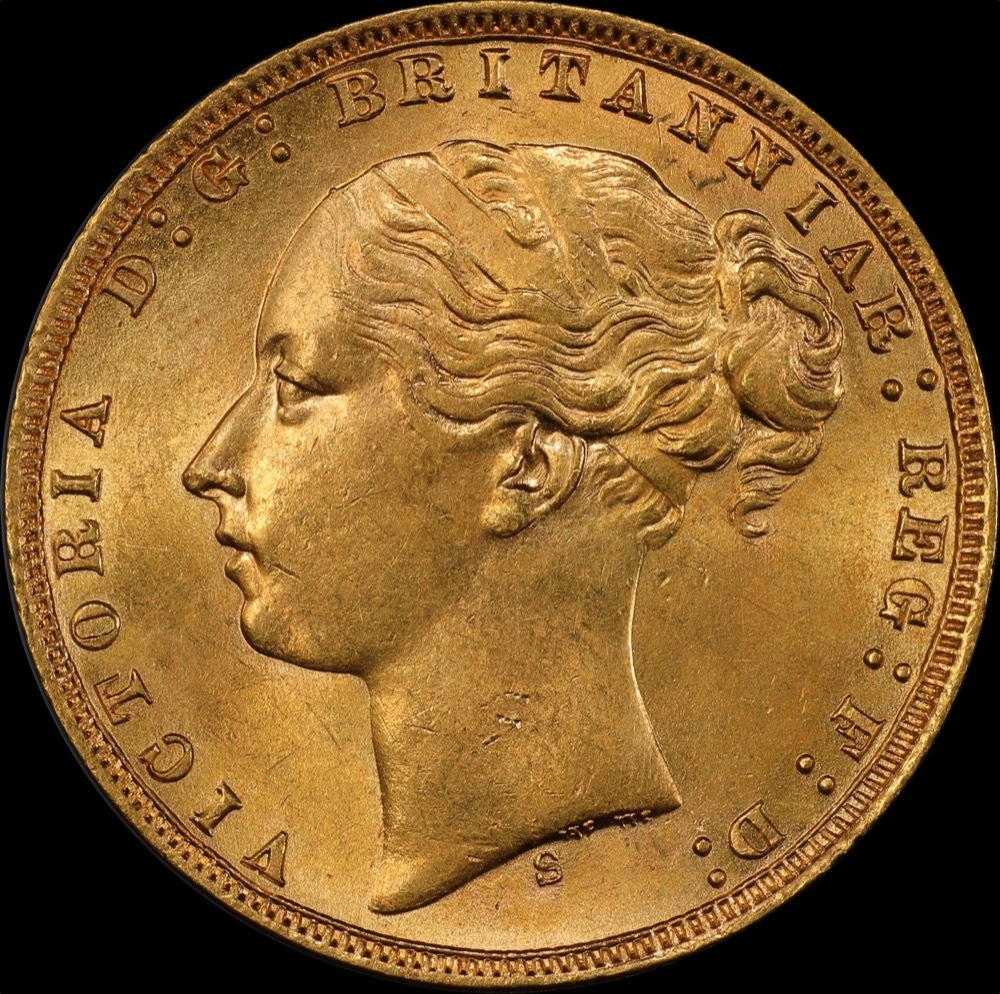 1874 Sydney Young Head Sovereign Unc (PCGS MS62) product image