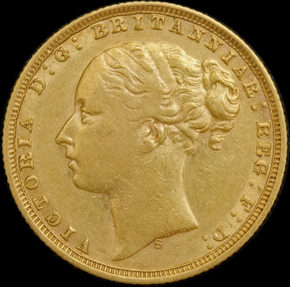 1876 Sydney Young Head Sovereign good VF product image