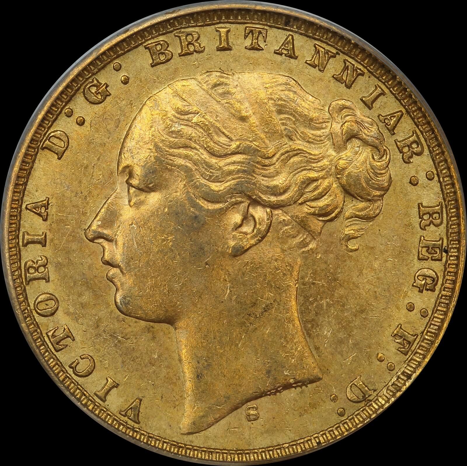 1876 Sydney Young Head Sovereign Unc (PCGS MS62) product image