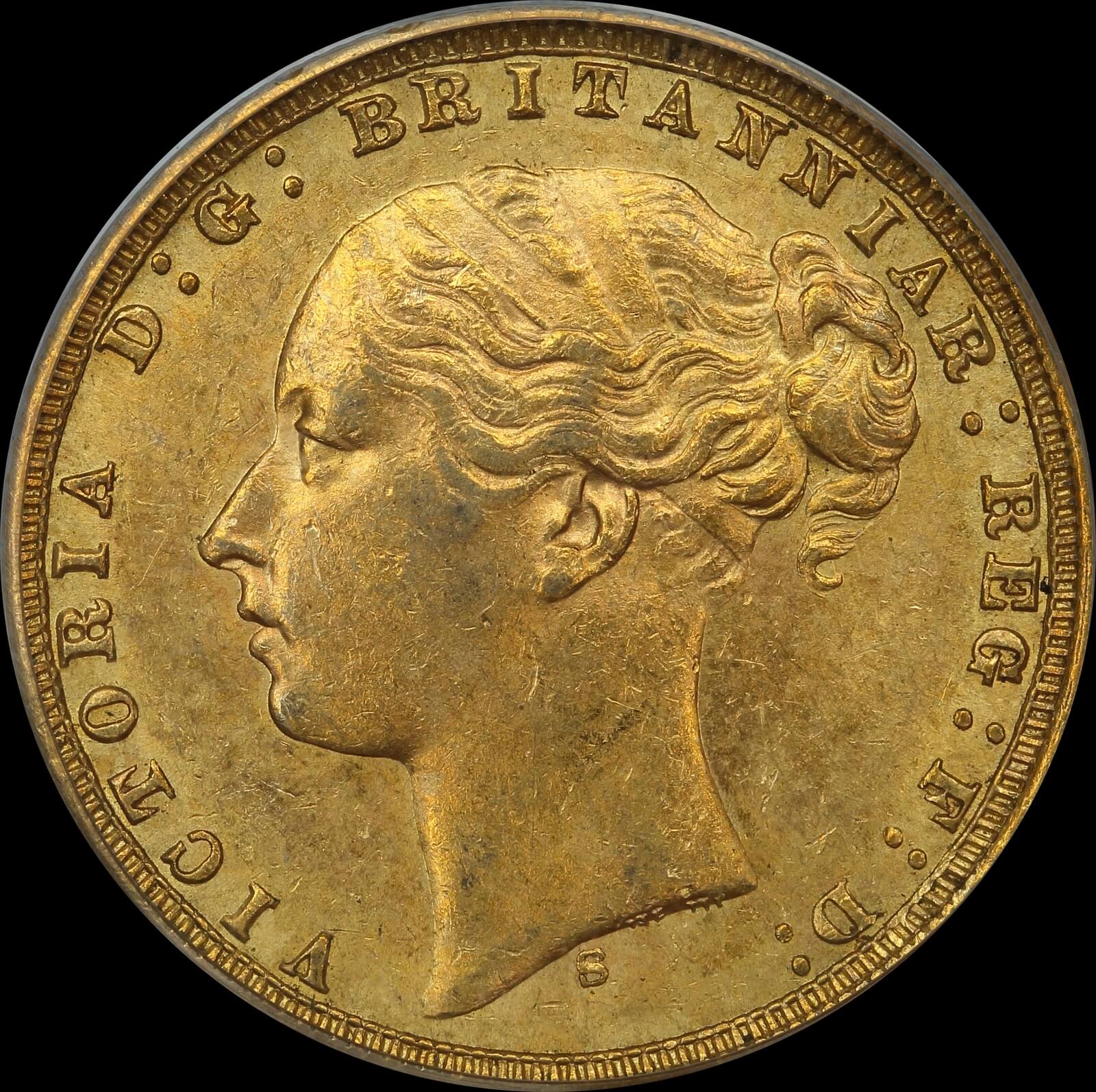 1876 Sydney Young Head Sovereign Unc (PCGS MS62) product image