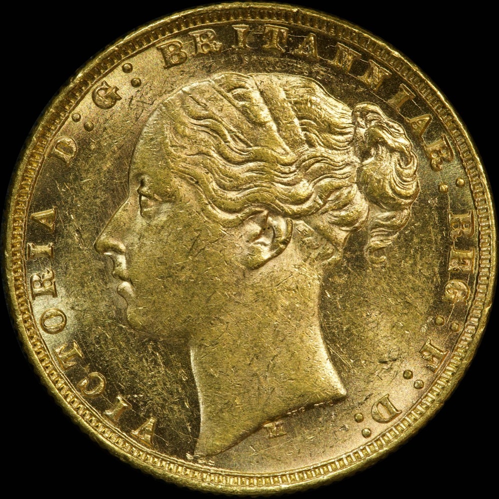 1876 Melbourne Young Head Sovereign about Unc product image