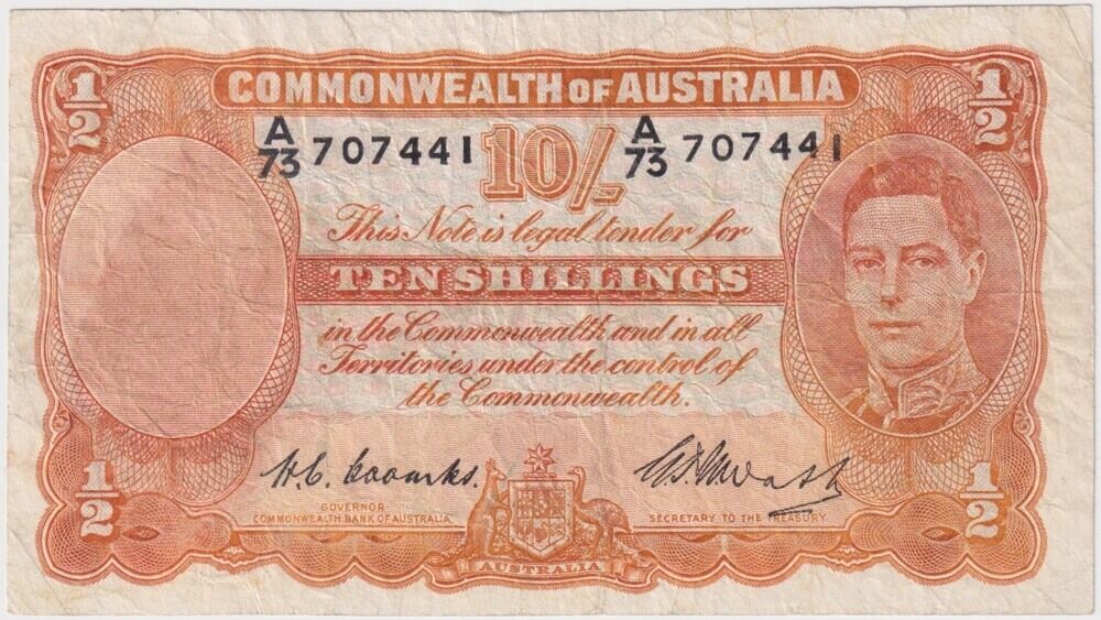 1949 Ten Shilling Coombs/Watt R14 Fine product image