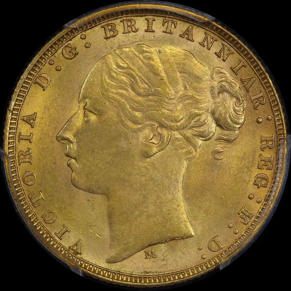 1878 Melbourne Young Head Sovereign Choice Unc (PCGS MS63) product image