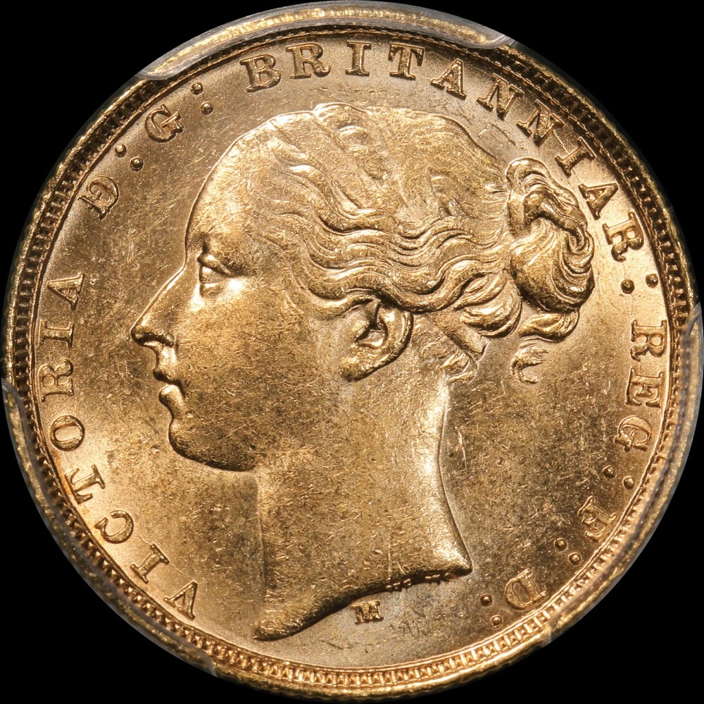 1878 Melbourne Young Head Sovereign Unc (PCGS MS62) product image
