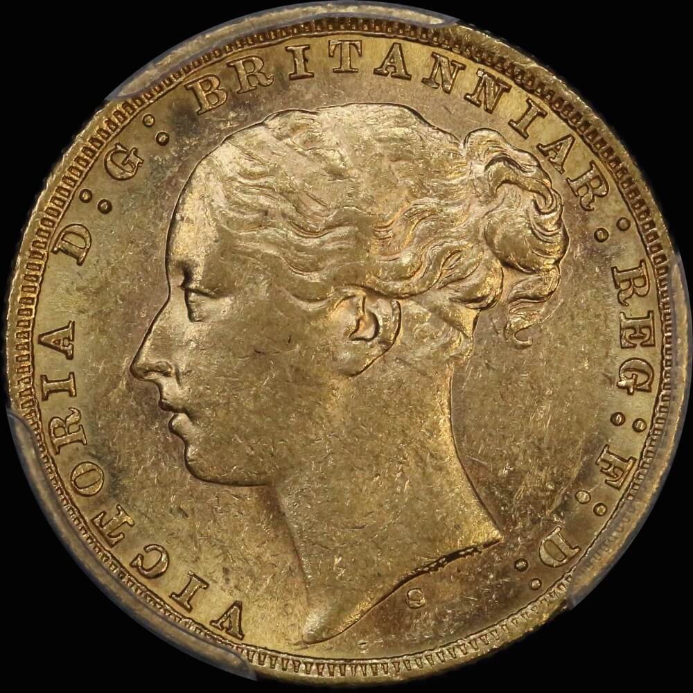 1879 Sydney Young Head St George Reverse Sovereign PCGS AU58 product image