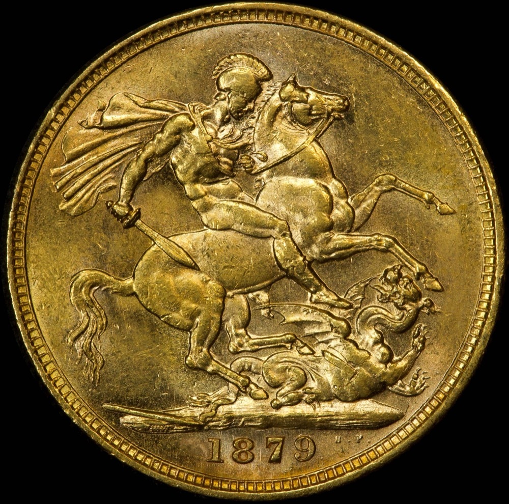 1879 Melbourne Young Head Sovereign good EF product image