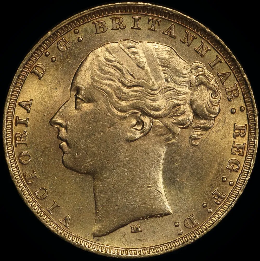 1879 Melbourne Young Head Sovereign good EF product image