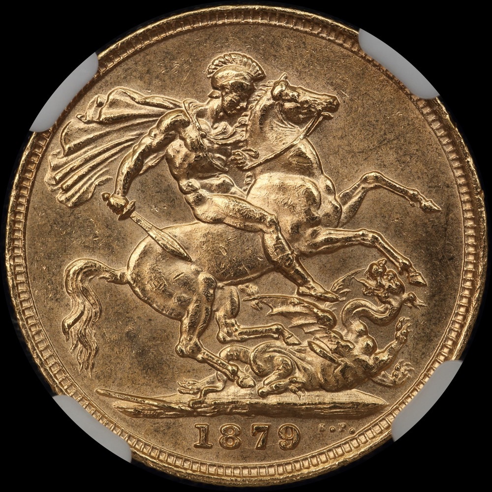 1879 Melbourne Young Head Sovereign Unc (NGC MS62) product image