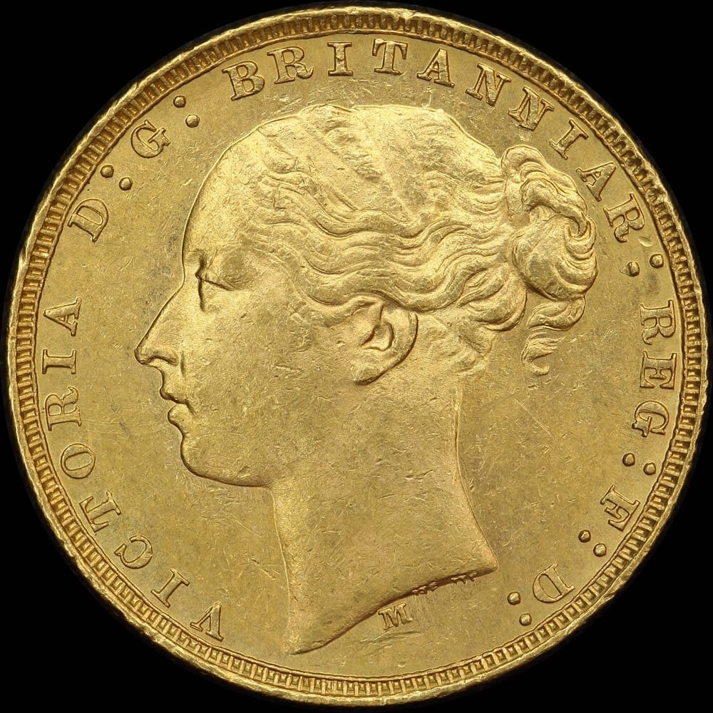 1880 Melbourne Young Head Sovereign good EF product image