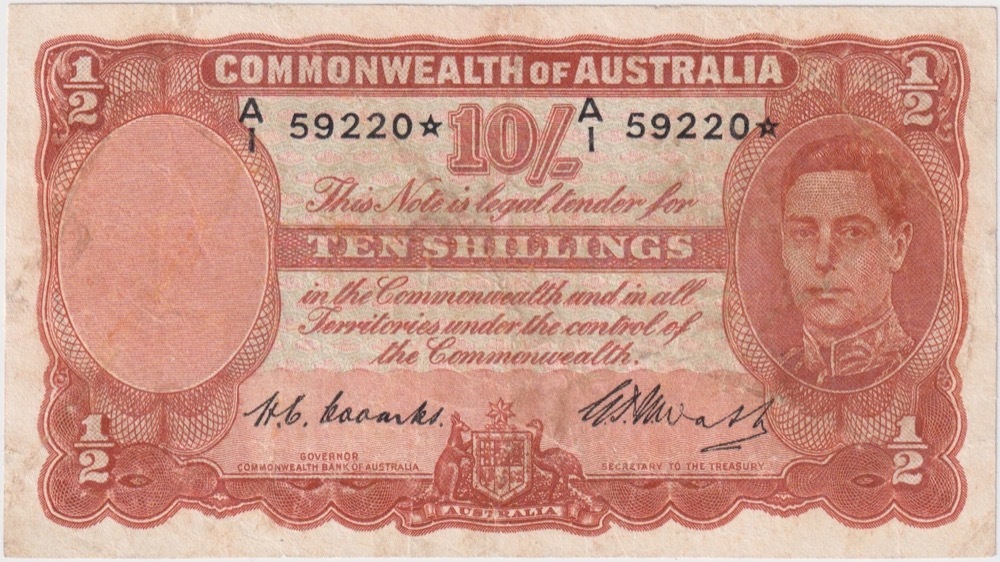 1949 Ten Shilling Coombs/Watt R14s Very Good product image