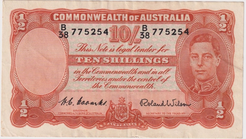 1952 Ten Shilling Coombs/Wilson R15 about EF product image
