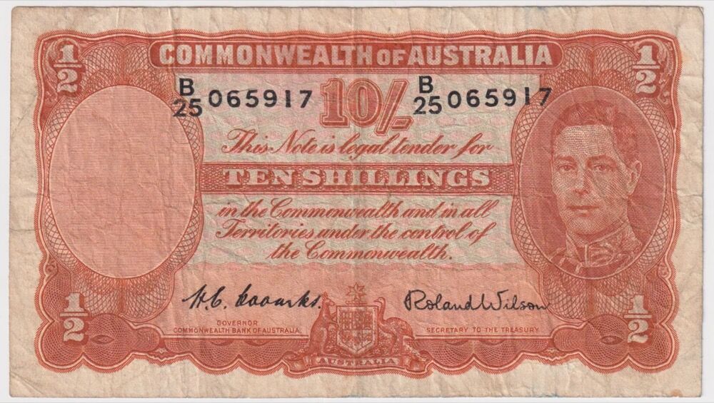 1952 Ten Shilling Coombs/Wilson R15 Fine product image