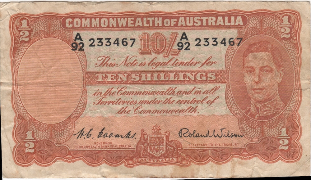 1952 Ten Shilling Coombs/Wilson R15 Fine product image