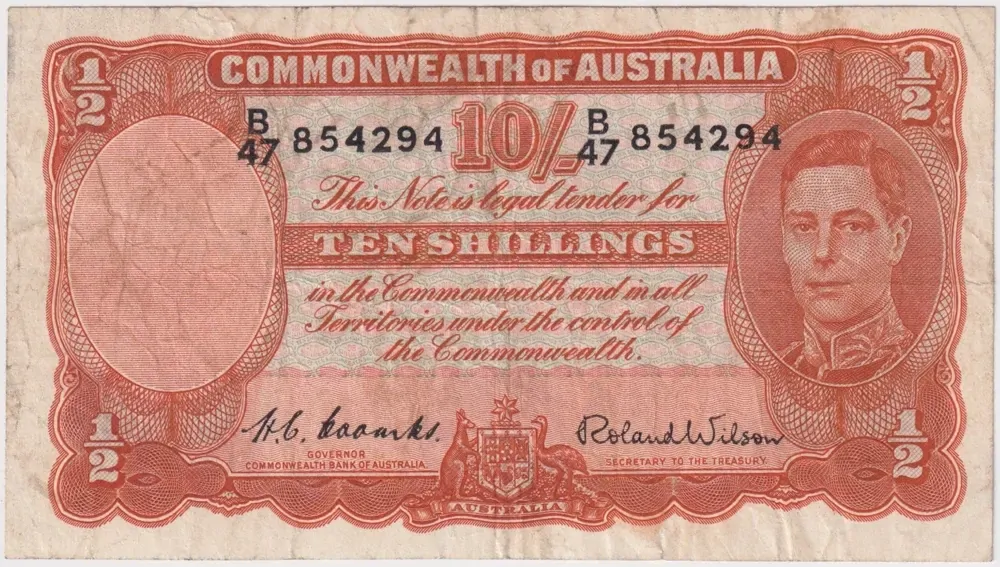 1952 Ten Shilling Coombs/Wilson R15 Fine product image