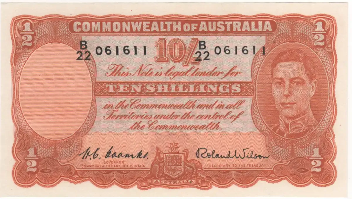 1952 Ten Shilling Coombs/Wilson R15 Uncirculated product image