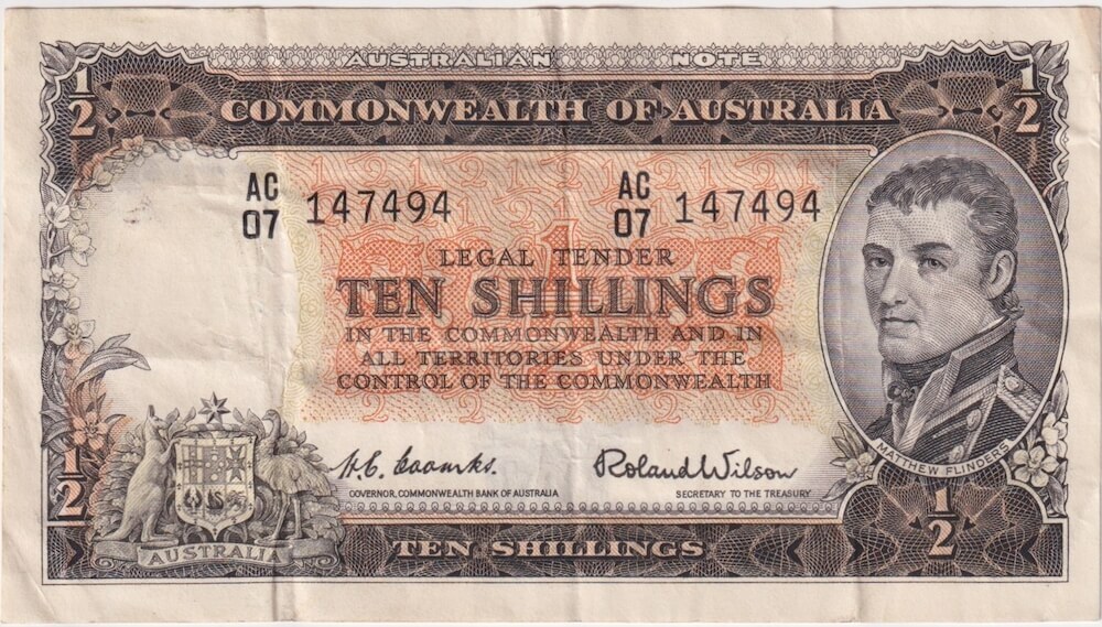 1954 Ten Shilling Coombs/Wilson R16 about EF product image