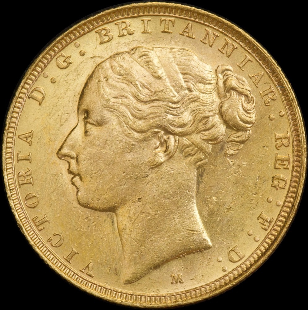 1884 Melbourne Young Head Sovereign about Unc product image