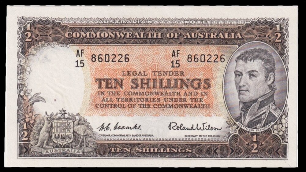 1954 Ten Shilling Coombs/Wilson R16 good EF product image