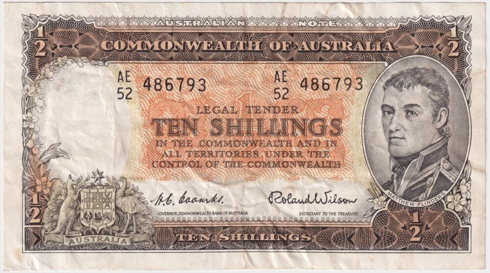 1954 Ten Shilling Coombs/Wilson R16 good VF product image