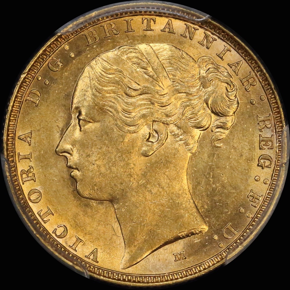 1885 Melbourne Young Head Sovereign Unc (PCGS MS62) product image