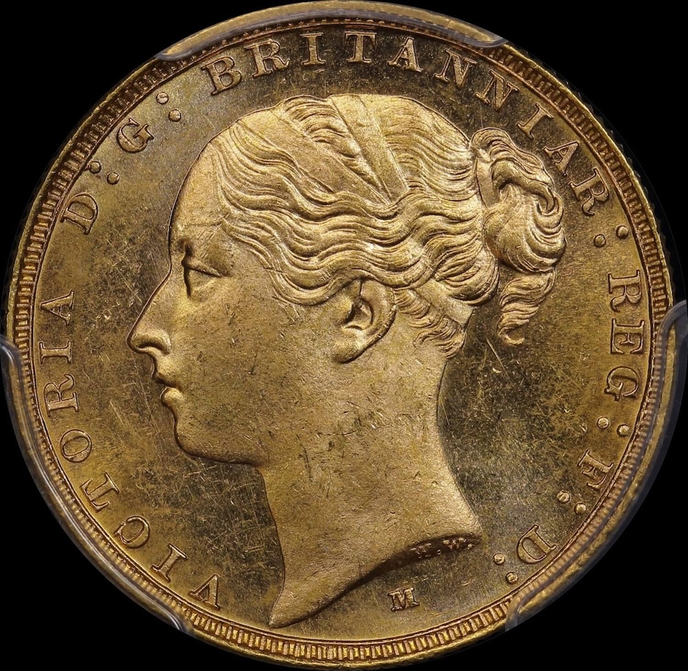 1886 Melbourne Young Head Sovereign Choice Unc (PCGS MS64) product image