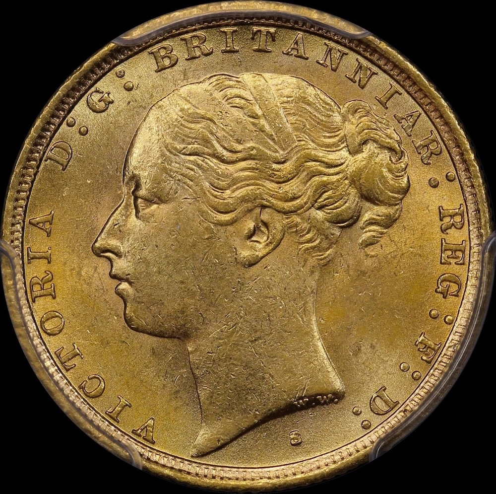 1887 Sydney Young Head Sovereign Unc (PCGS MS62) product image