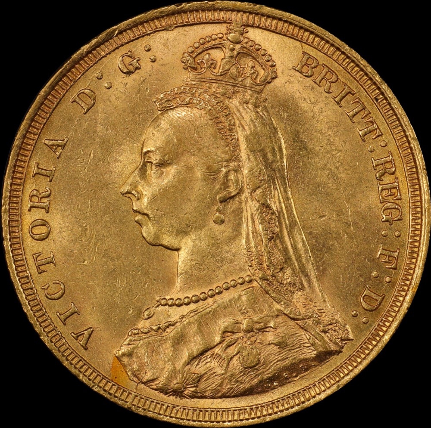 1887 Sydney Jubilee Head Sovereign Unc S# 3868A / DISH S.4 (PCGS MS62+) product image