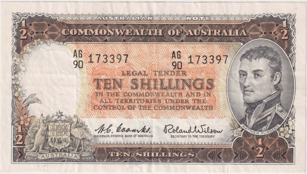 1961 Ten Shilling Coombs/Wilson R17 good VF product image
