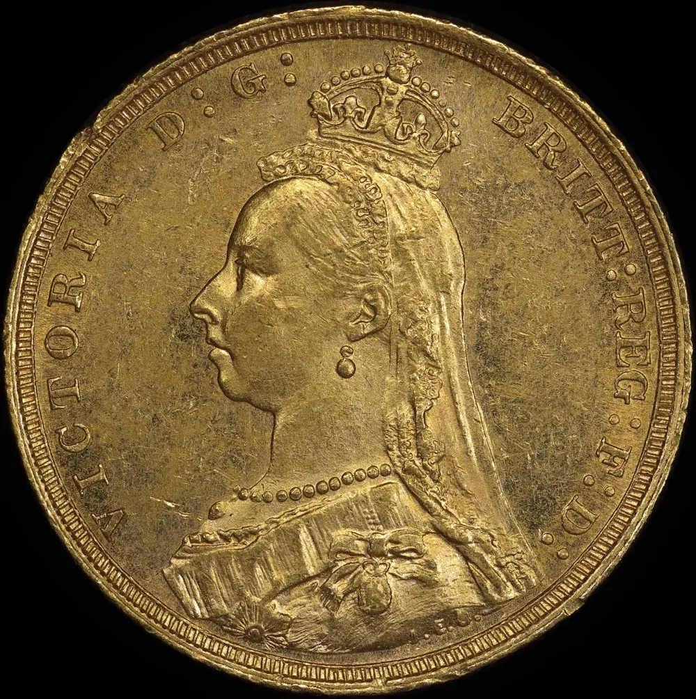 1888 Sydney Jubilee Head Sovereign Dish S10 good EF product image