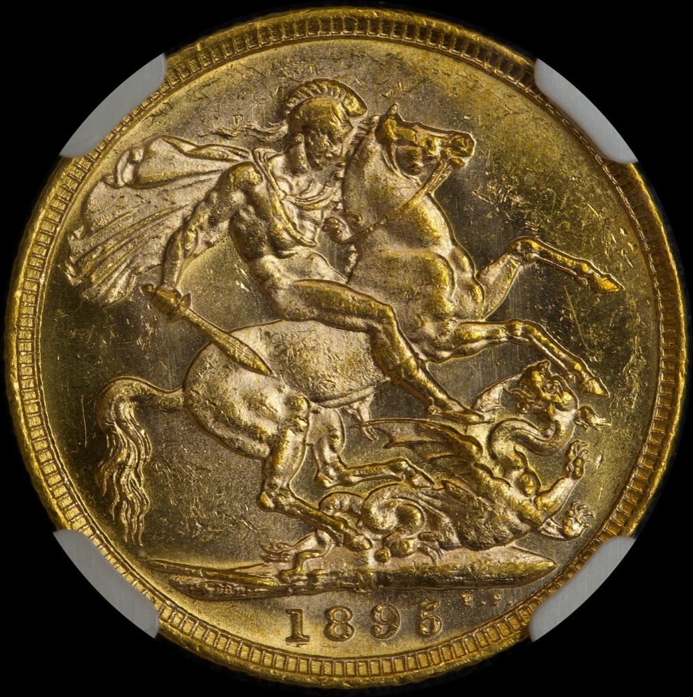 1895 Melbourne Veiled Head Sovereign Unc (NGC MS62) product image