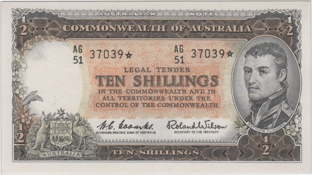 1961 Ten Shilling Star Replacement Note Coombs/Wilson R17s PCGS 64 PPQ product image
