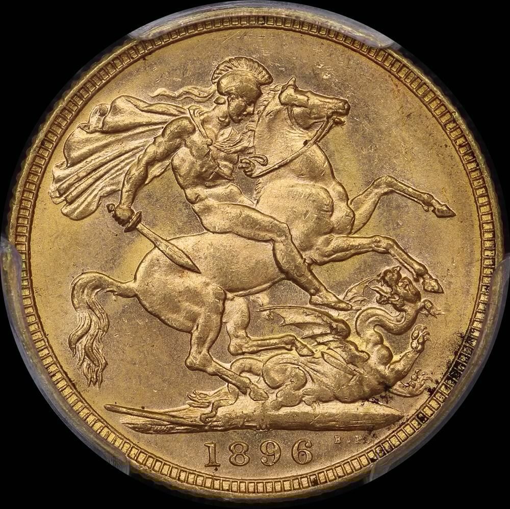 1896 Melbourne Veiled Head Sovereign Unc (PCGS MS61) product image