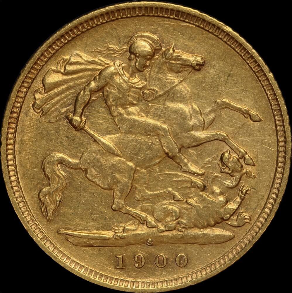 1900 Sydney Veiled Head Half Sovereign good VF product image