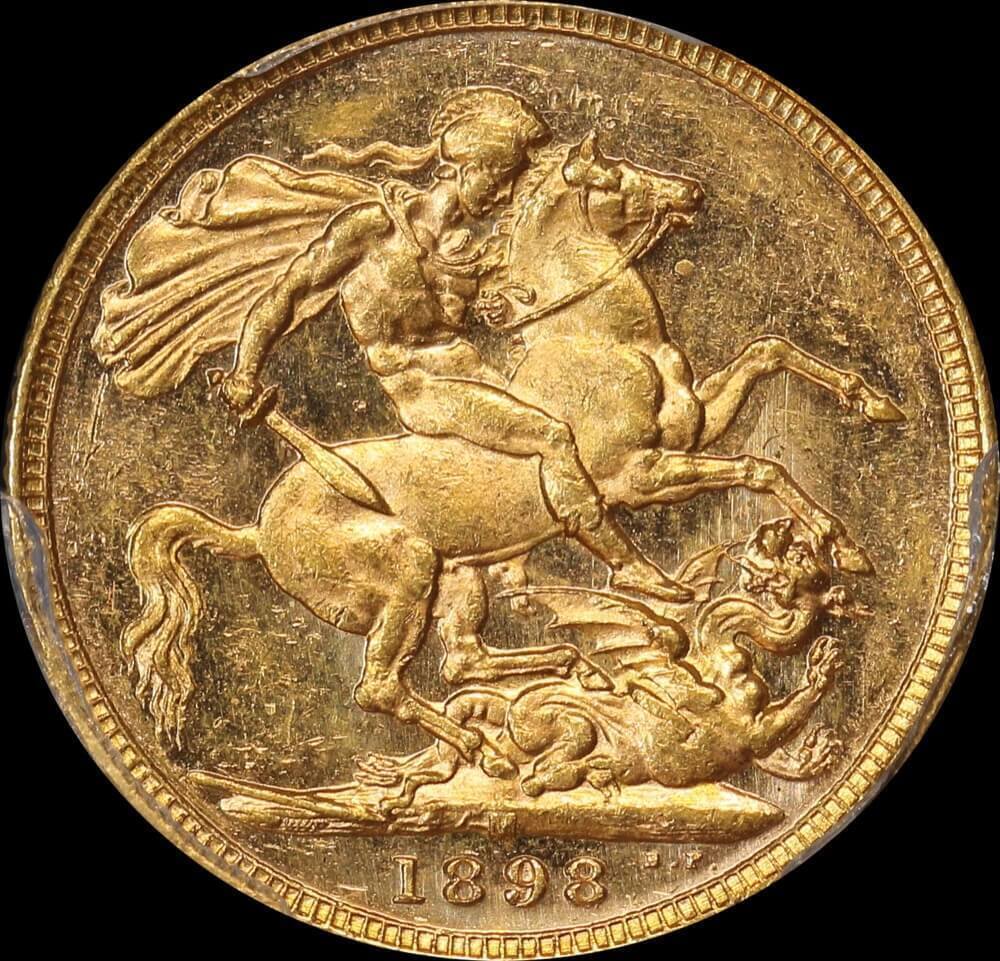 1898 Melbourne Veiled Head Sovereign Unc (PCGS MS61) product image