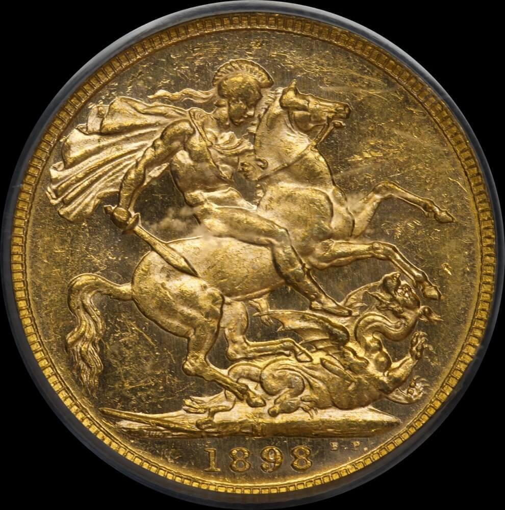 1898 Melbourne Veiled Head Sovereign Unc (PCGS MS62) product image