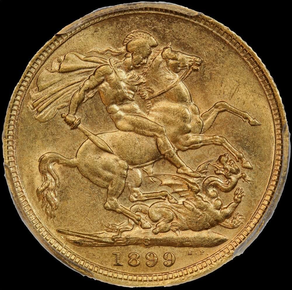1899 Melbourne Veiled Head Sovereign Unc (PCGS MS62) product image