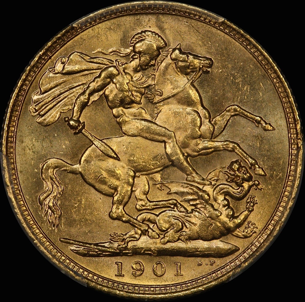1901 Sydney Veiled Head Sovereign Choice Unc (PCGS MS63) product image