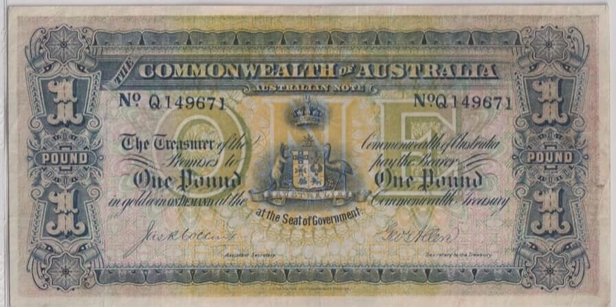 1913 One Pound Collins/Allen R18B PCGS VF25 product image