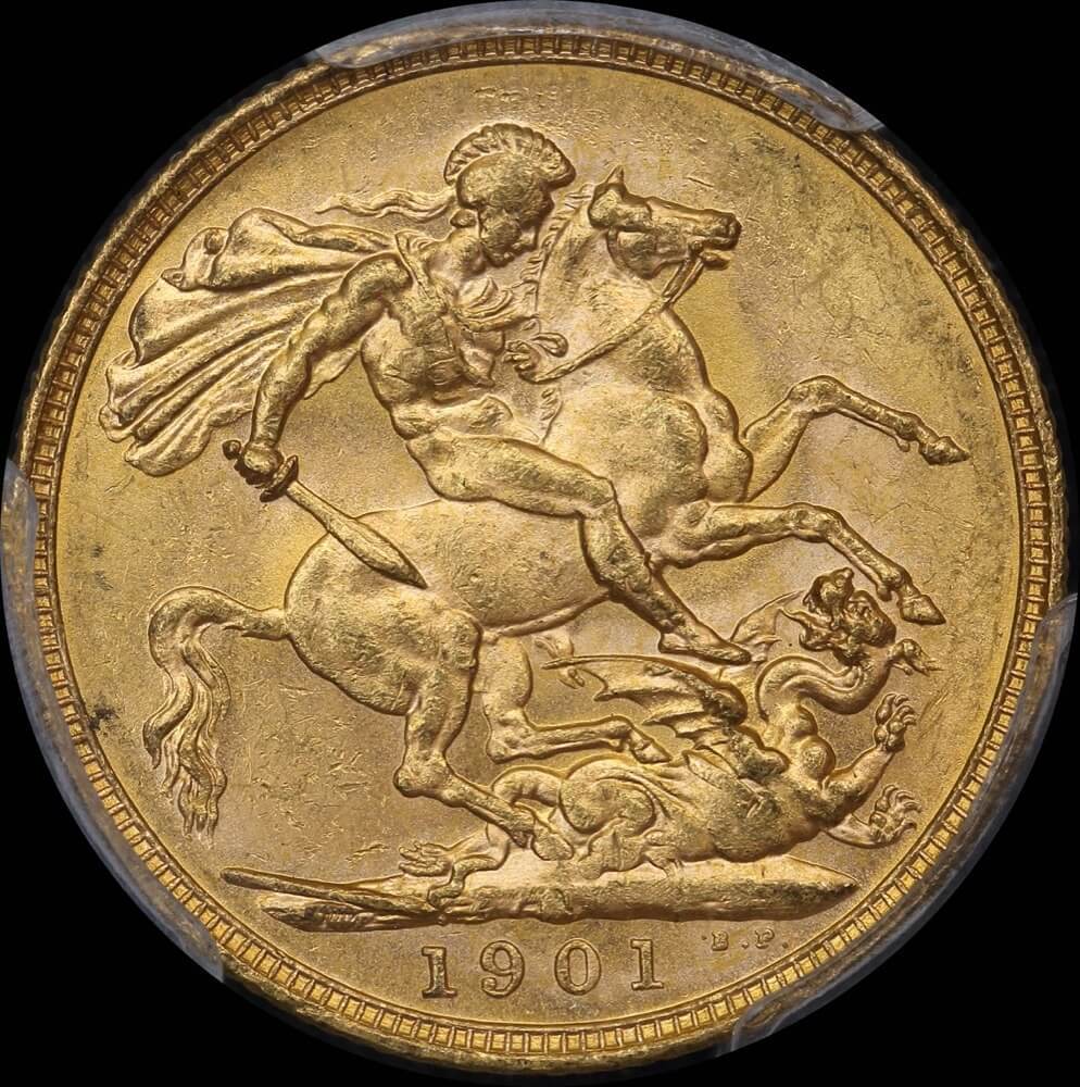 1901 Melbourne Veiled Head Sovereign Unc (PCGS MS61) product image