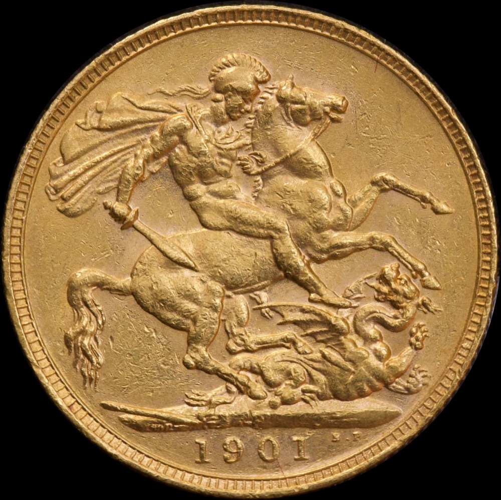1901 Perth Veiled Head Sovereign good VF product image